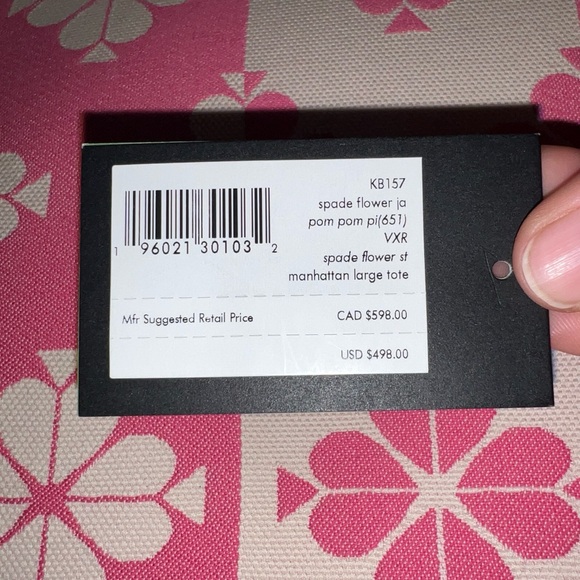 Kate Spade XL flower jacquard pink canvas tote - Picture 12 of 12